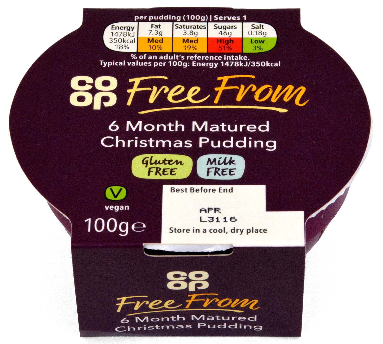 Picture of Co-op Free From Christmas Pudding 100g