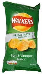 Picture of Walkers Salt & Vinegar, 6 x 25g Pack