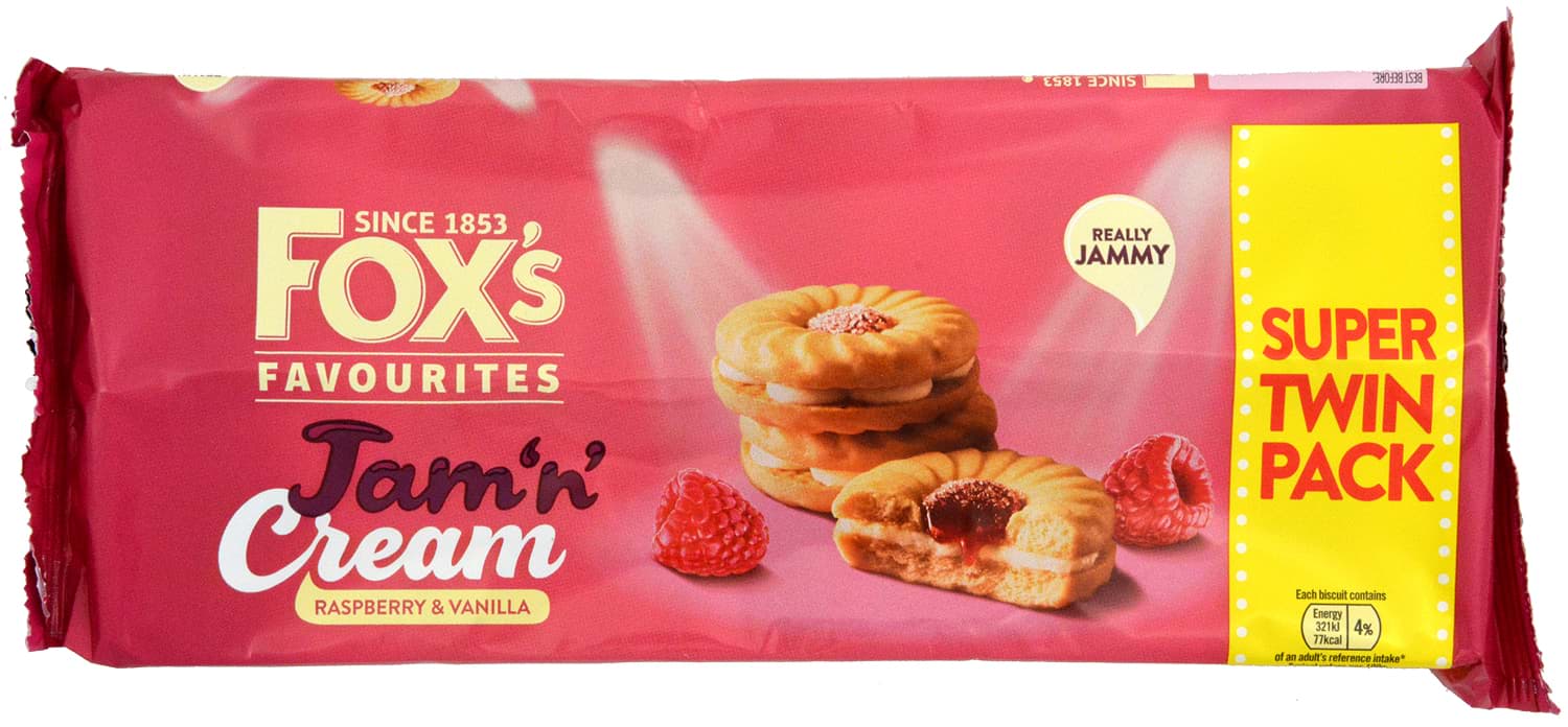 Picture of Foxs Jam'n'Cream Raspberry & Vanilla 2 x 150g