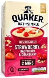 Zeige Details für Quaker Oat So Simple Strawberry, Raspberry & Cranberry Flavour 10 Sachets 339g Bild von Quaker Oat So Simple Strawberry, Raspberry & Cranberry Flavour 10 Sachets 339g