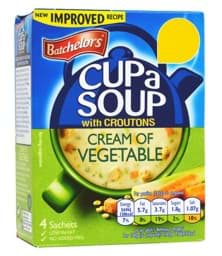 Zeige Details für Batchelors Cup-a-Soup Cream of Vegetable with Croutons 122g Bild von Batchelors Cup-a-Soup Cream of Vegetable with Croutons 122g