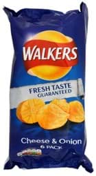 Zeige Details für Walkers Cheese & Onion, 6 x 25g Pack Bild von Walkers Cheese & Onion, 6 x 25g Pack