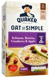 Zeige Details für Quaker Oats So Simple Sultanas, Raisins, Cranberry & Apple 10-pack Bild von Quaker Oats So Simple Sultanas, Raisins, Cranberry & Apple 10-pack
