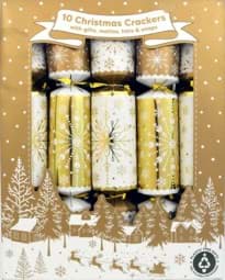 Zeige Details für 10 Family Christmas Crackers Gold Snowflake Bild von 10 Family Christmas Crackers Gold Snowflake