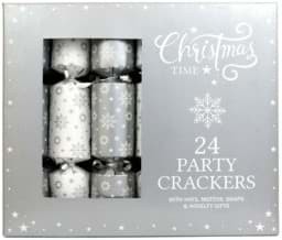 Zeige Details für 24 Party Christmas Crackers Silver Stars Bild von 24 Party Christmas Crackers Silver Stars