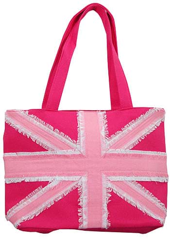 Picture of Union Jack Pink Cotton Canvas Handbag