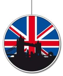 Zeige Details für Union Jack Deko-Hänger rund 28cm mit Tower Bridge Bild von Union Jack Deko-Hänger rund 28cm mit Tower Bridge