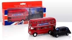 Zeige Details für London Bus & Taxi Set Druckguss Pull Back & Go Bild von London Bus & Taxi Set Druckguss Pull Back & Go