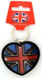 Zeige Details für Acryl-Schlüsselanhänger mit Union Jack Herz mit Perlen Bild von Acryl-Schlüsselanhänger mit Union Jack Herz mit Perlen