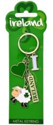 Bild von Irish Charm Keyring with I Love Ireland and Sheep Schlüsselanhänger