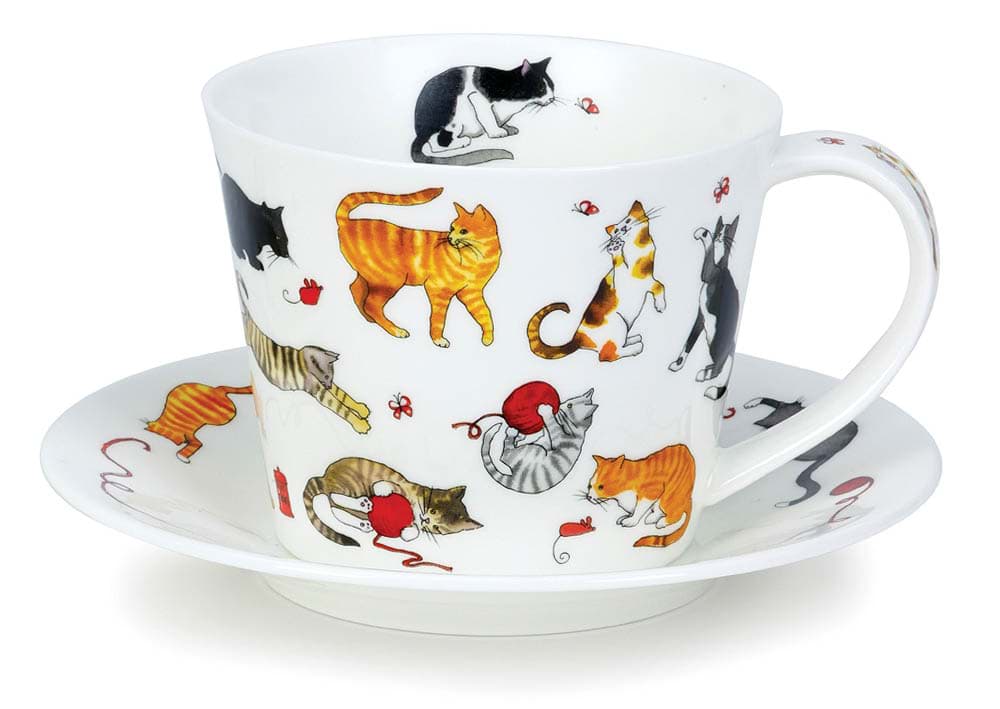 Picture of Dunoon Islay Cup & Saucer Cute Cats by Kate Mawdsley
