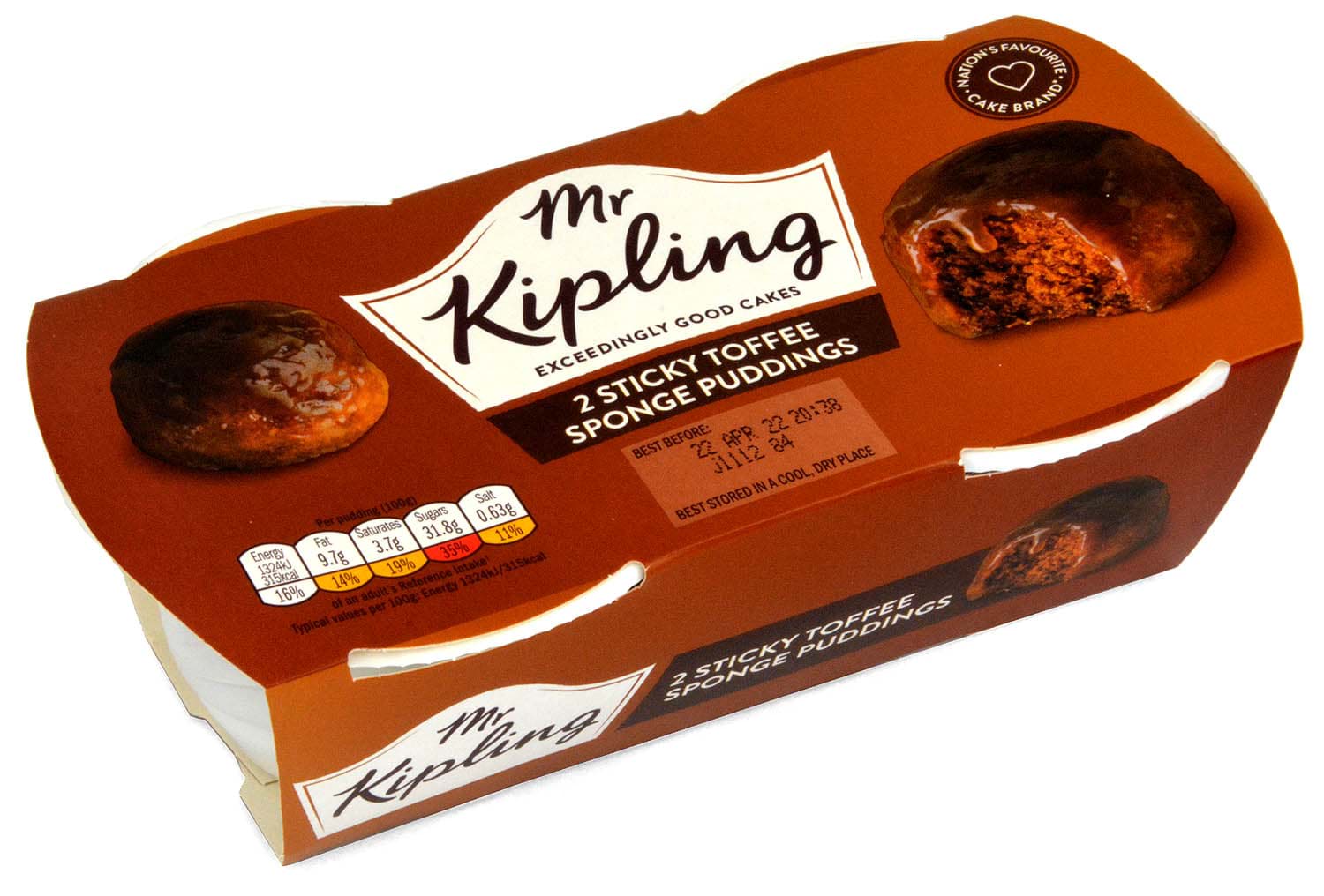 Picture of Mr. Kipling Sticky Toffee Sponge Puddings 2 x 95g