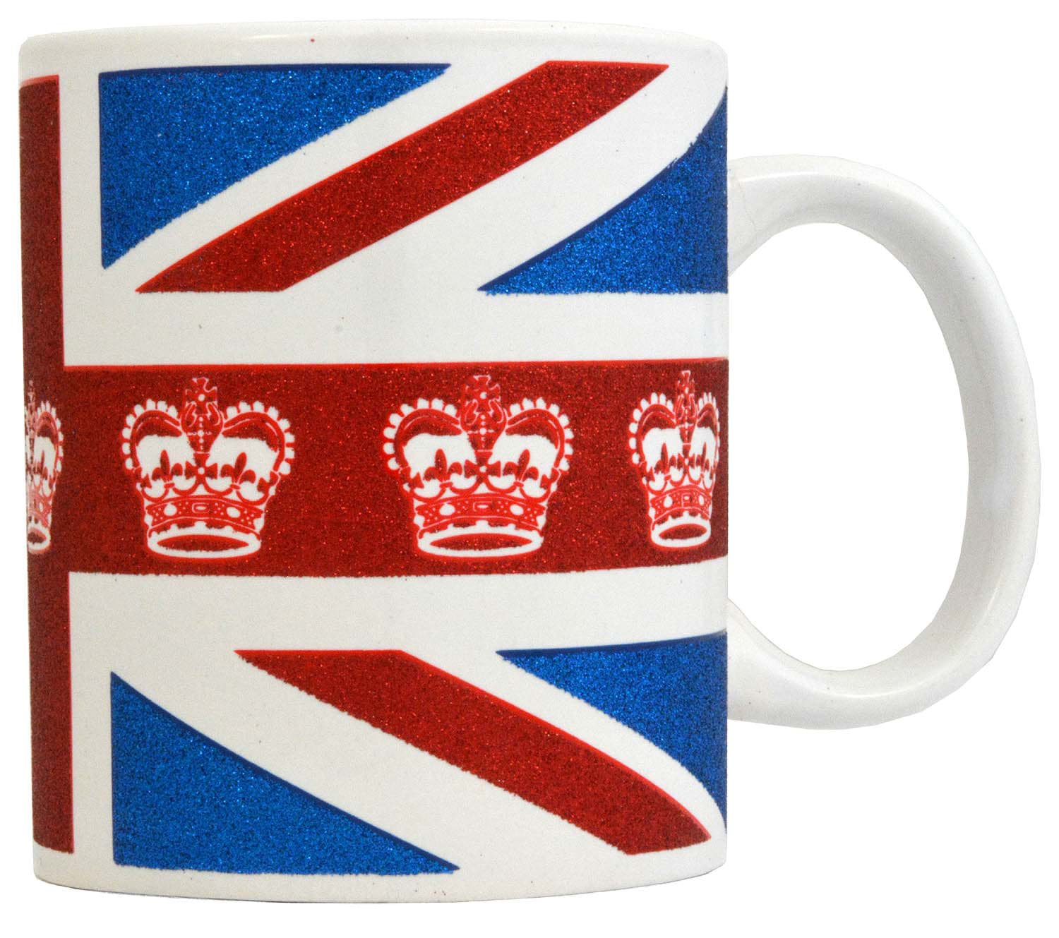 Picture of Glitter Ceramic Mug Union Jack with Crown
