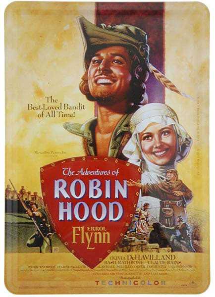 Bild von Metal Postcard Blechpostkarte ´Robin Hood´ mit Errol Flynn