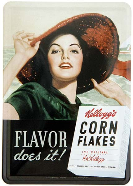 Bild von Metal Card Blechkarte ´Kellogg´s - Flavor does it!´