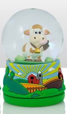 Bild von Schneekugel Farm 45mm - Cow