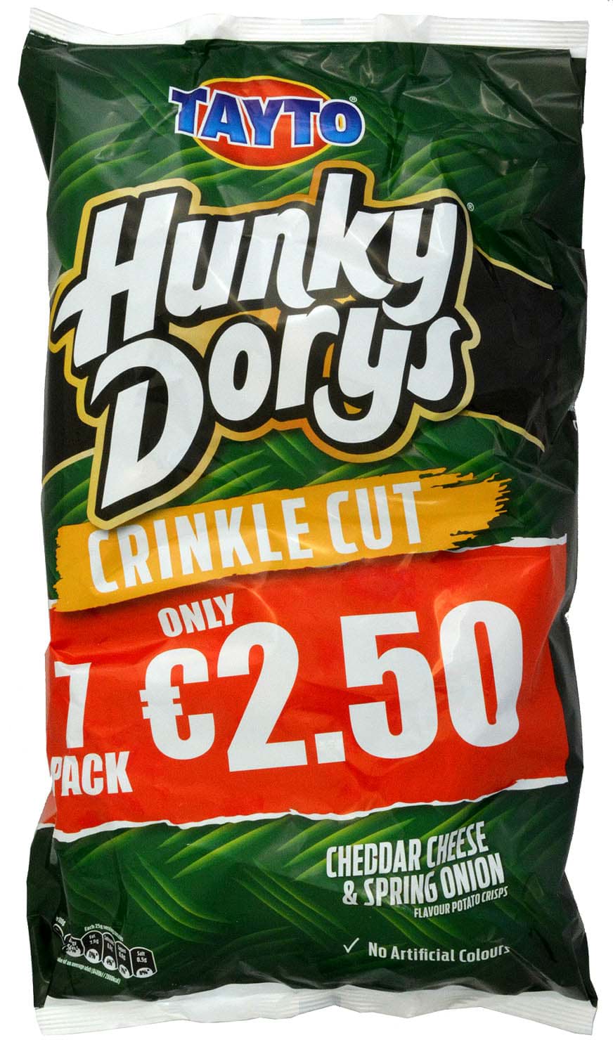 Bild von Tayto Hunky Dorys Cheddar Cheese & Spring Onion Crinkle Cut Crisps 7 x 25g