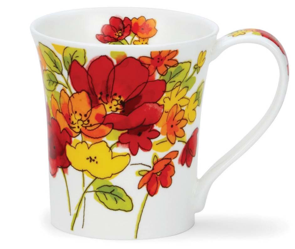 Picture of Dunoon Jura Inky Florals - Red by Michèle Aubourg