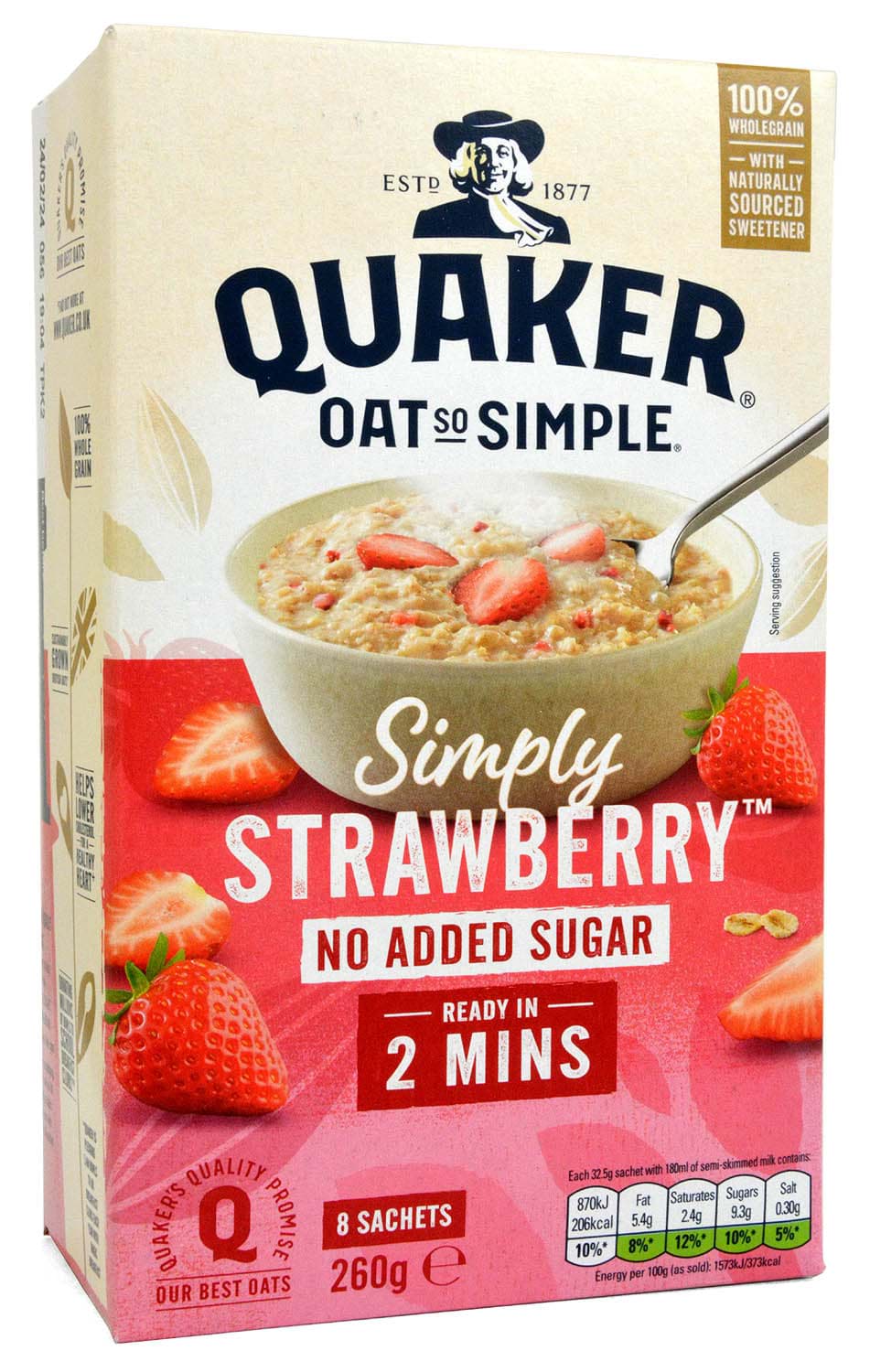 Picture of Quaker Oat So Simple Simply Strawberry 8 sachets  260g