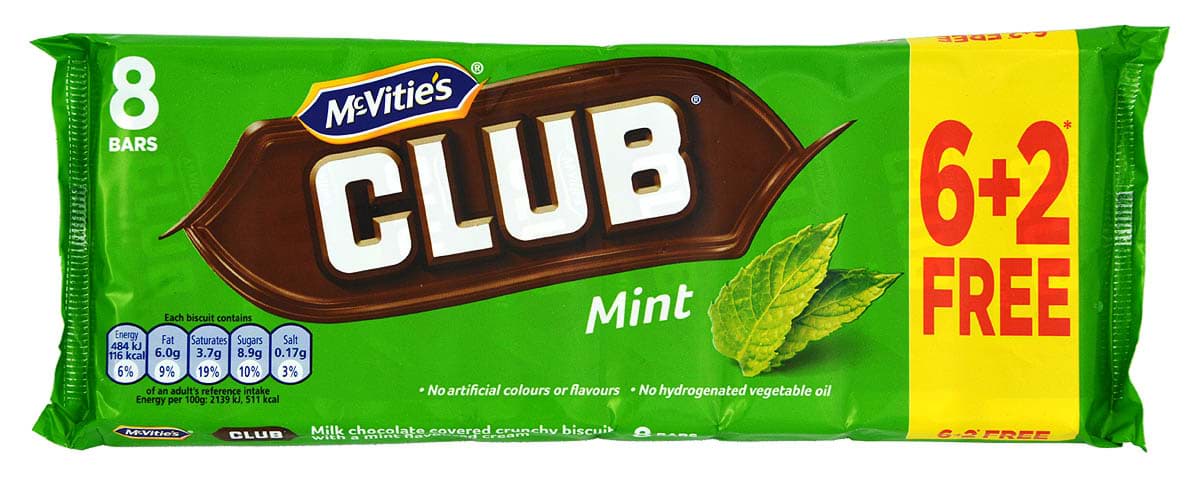 Bild von McVities Club Mint 8 Riegel