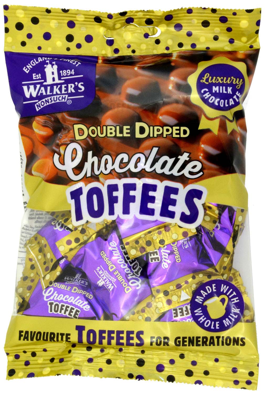 Picture of Walkers Nonsuch Double Dipped Chocolate Toffees 135g