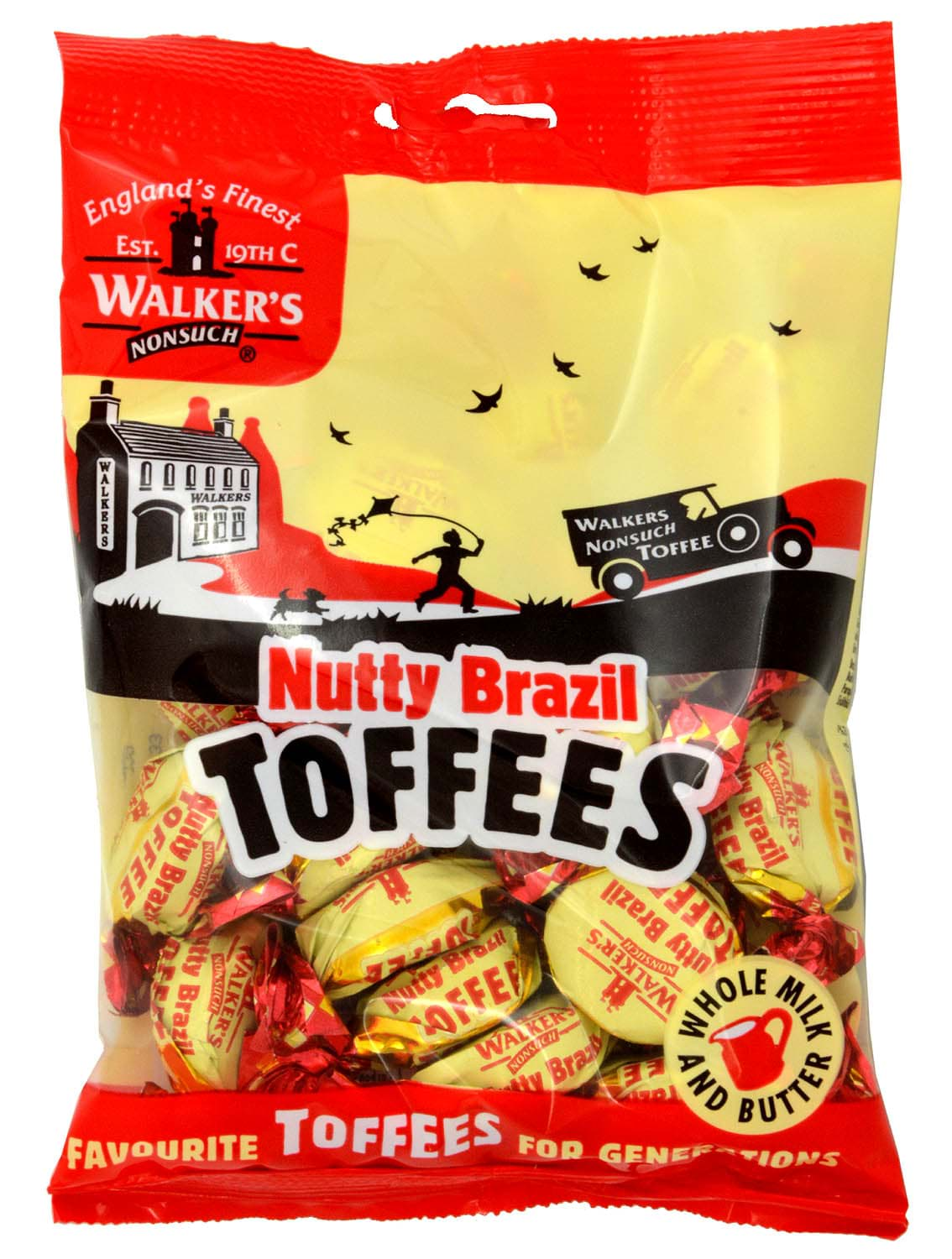 Bild von Walkers Nonsuch Nutty Brazil Toffees 150g