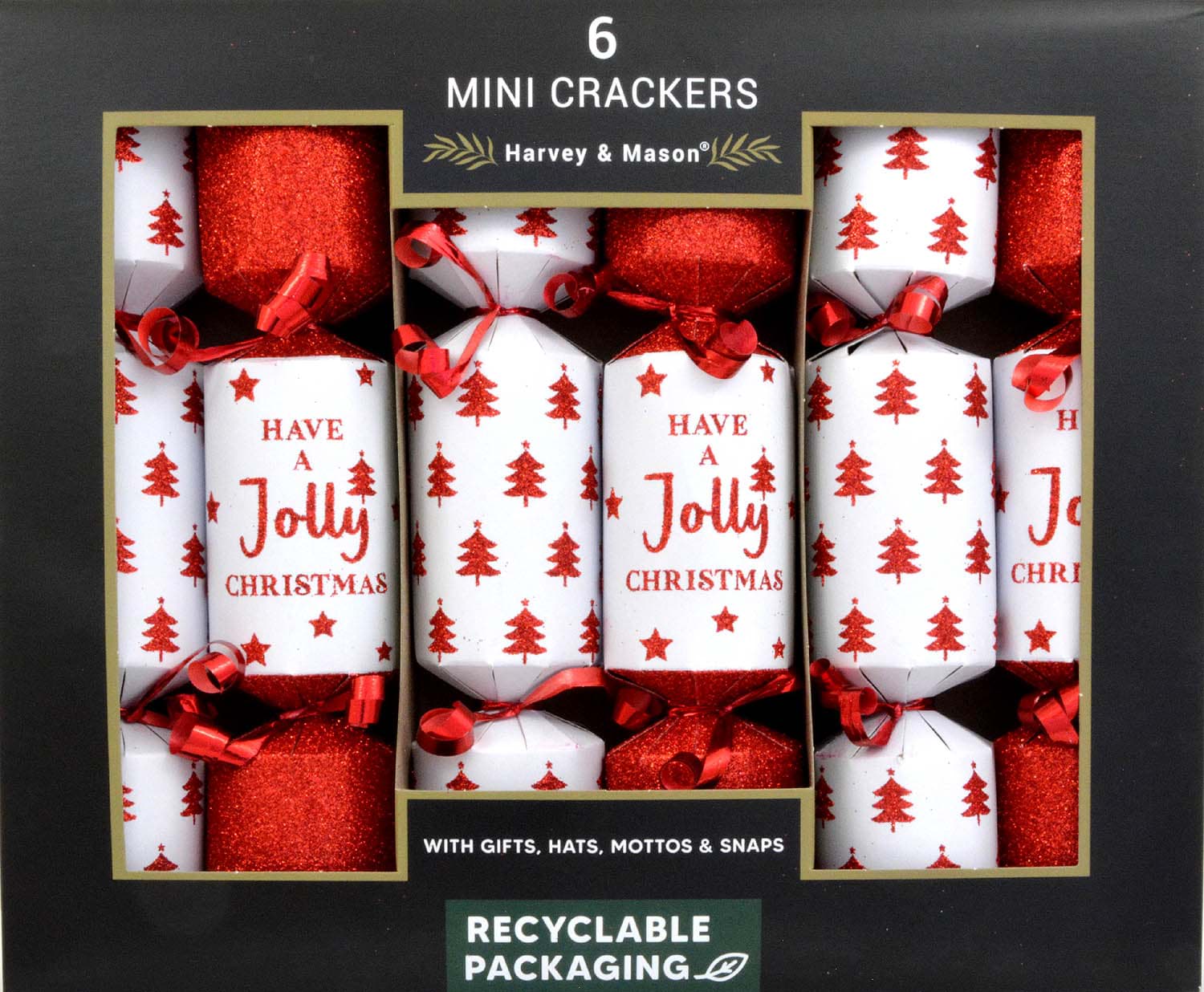 Picture of Harvey & Mason 6 Mini Crackers Red Jolly