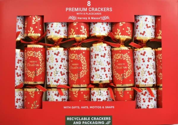 Bild von Harvey & Mason 8 Premium Crackers Wreath