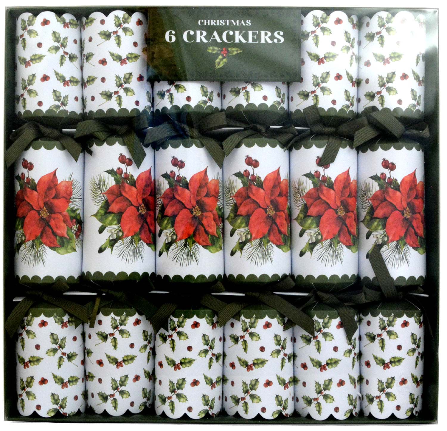 Picture of 6 Dinnerware Christmas Crackers Christmas Holly