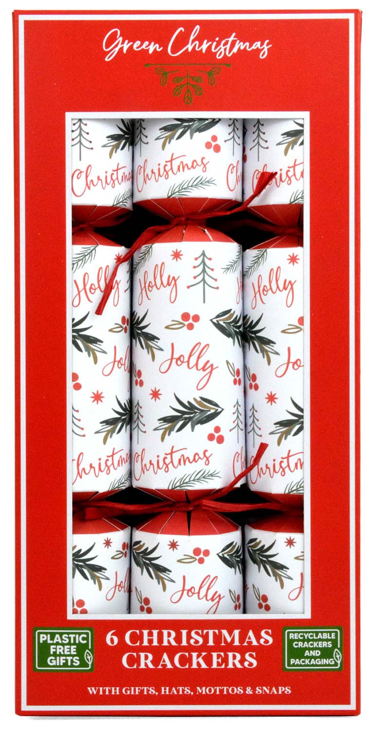 Picture of 6 Eco Christmas Crackers Holly