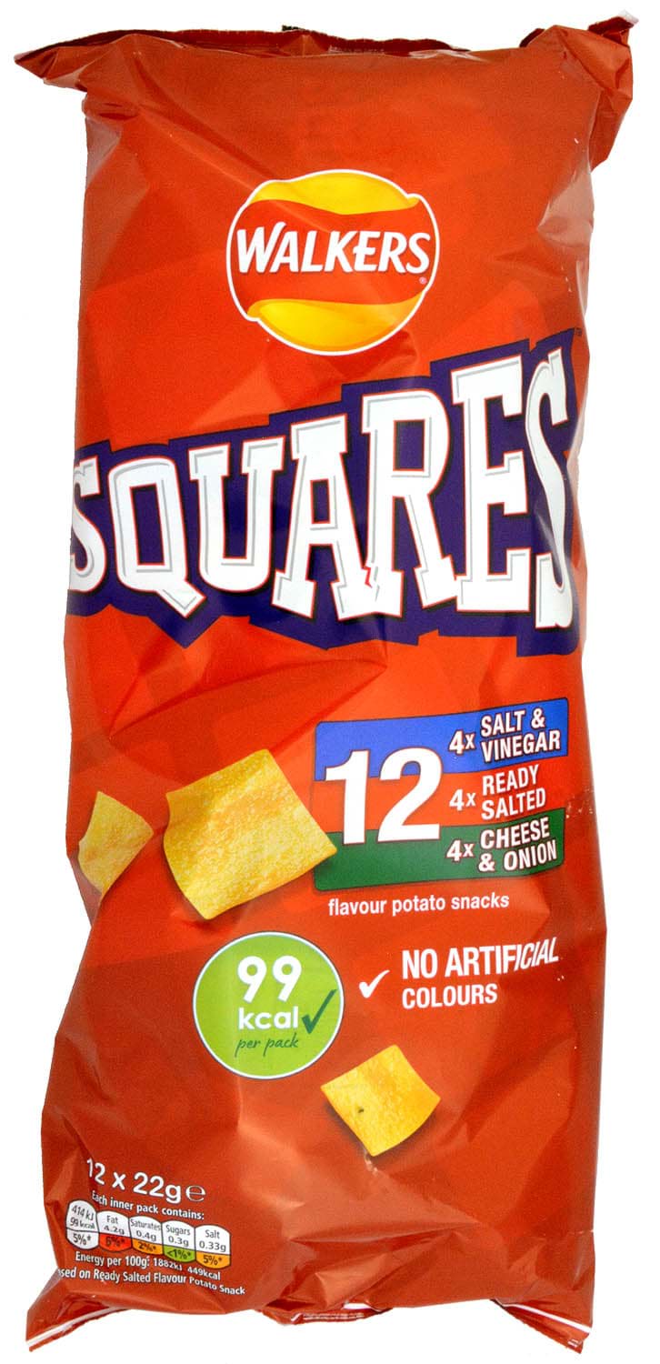 Picture of Walkers Squares Variety Pack 12 x 22g