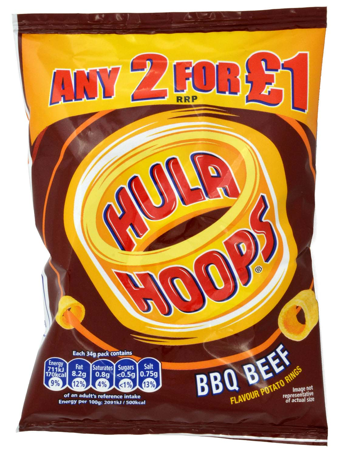 Bild von KP Hula Hoops BBQ Beef 34g Potato Snack