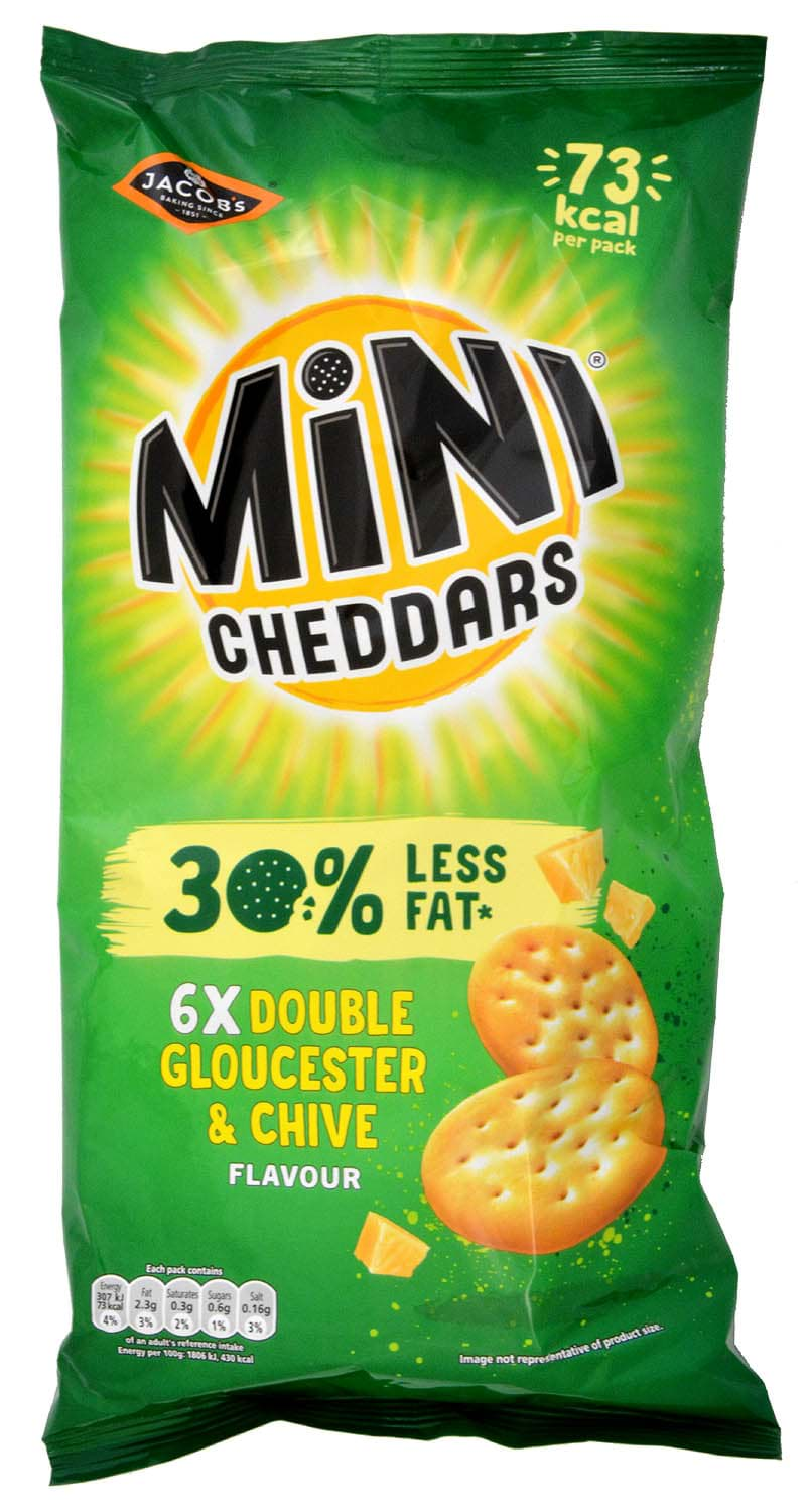 Bild von Jacobs Mini Cheddars Double Gloucester & Chive 6 x 17g