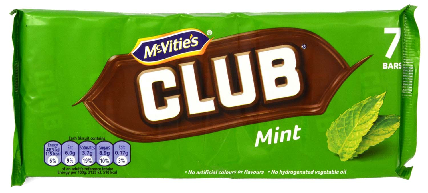 Bild von McVities Club Mint 7 Riegel 154g