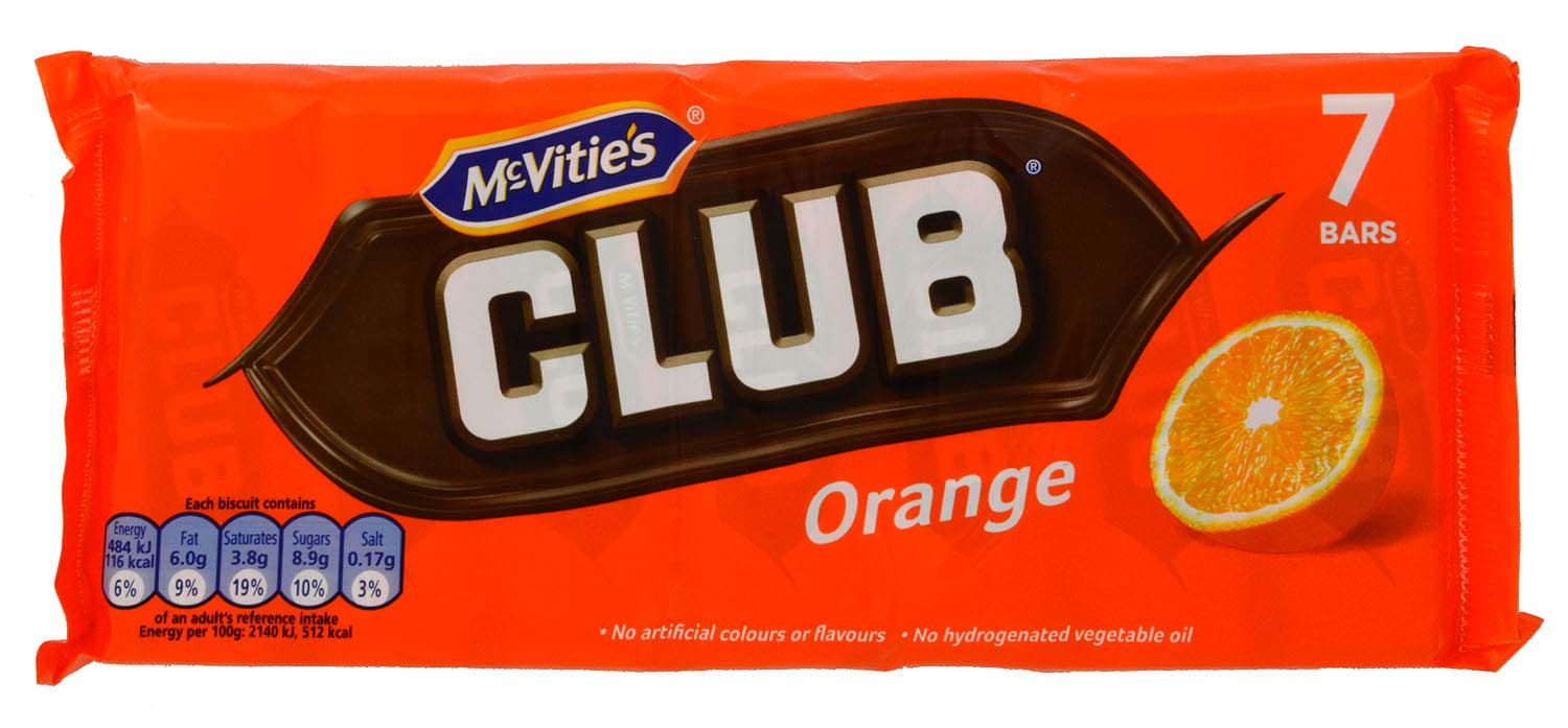 Picture of McVities Club Orange 7 Bars 154g