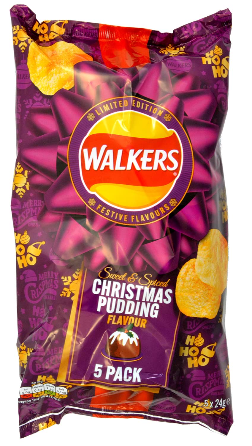 Picture of Walkers Christmas Pudding Flavour Crisps 5 x 24g