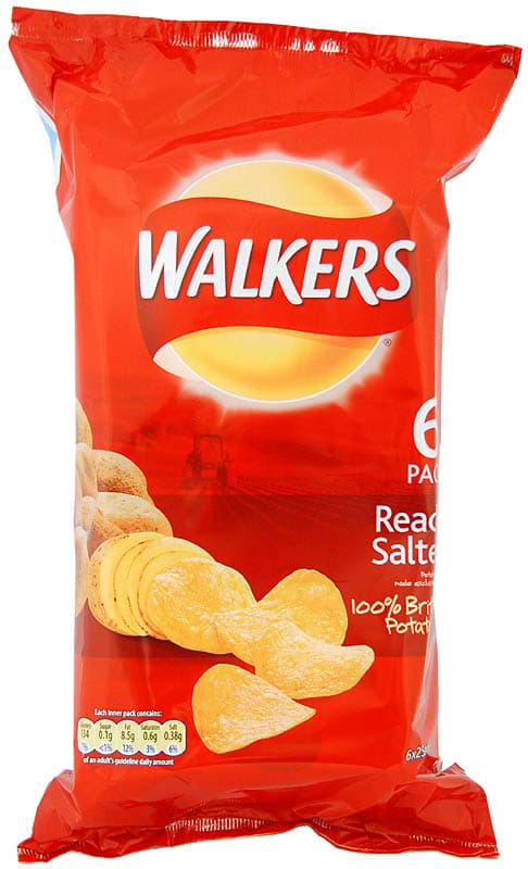 Picture of Walkers Ready Salted, 6 x 25g Pack