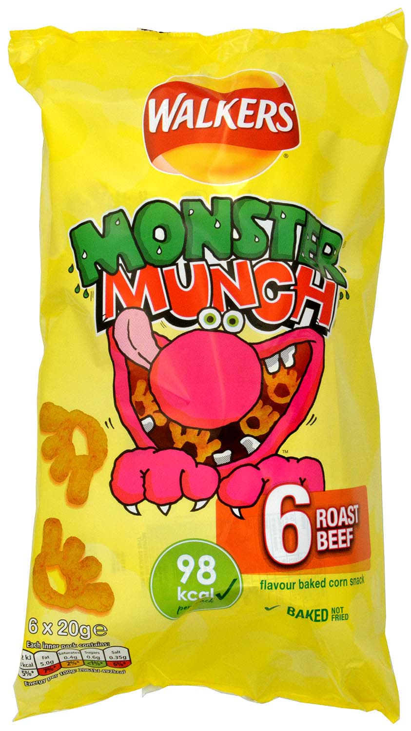 Bild von Walkers Monster Munch Roast Beef 6 x 20g MHD 27/01/24
