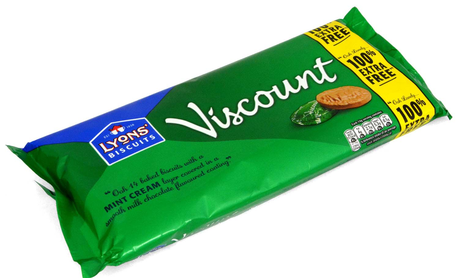 Bild von Lyons Viscount Original Mint Cream Biscuits 196g