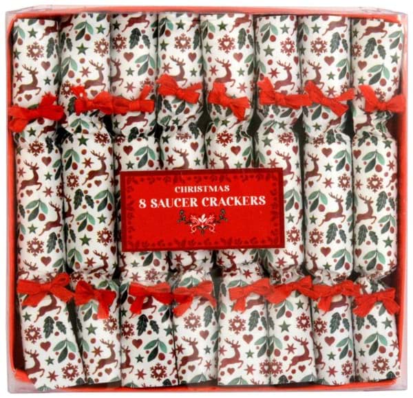 Bild von Harvey & Mason 8 Saucer Crackers Red Joy & Holly