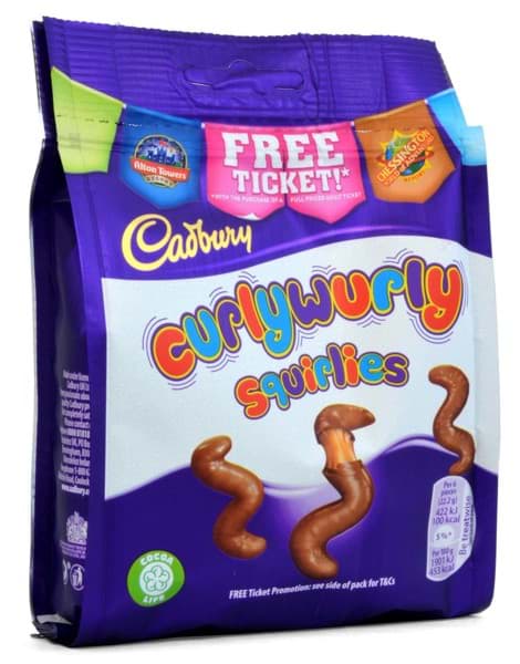 Bild von Cadbury Curlywurly Squirlies 95g