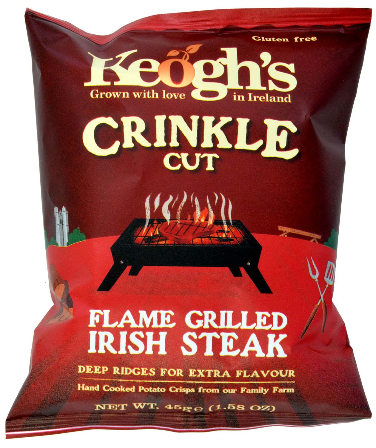 Bild von Keoghs Crinkle Cut Crisps Flame Grilled Steak 45g