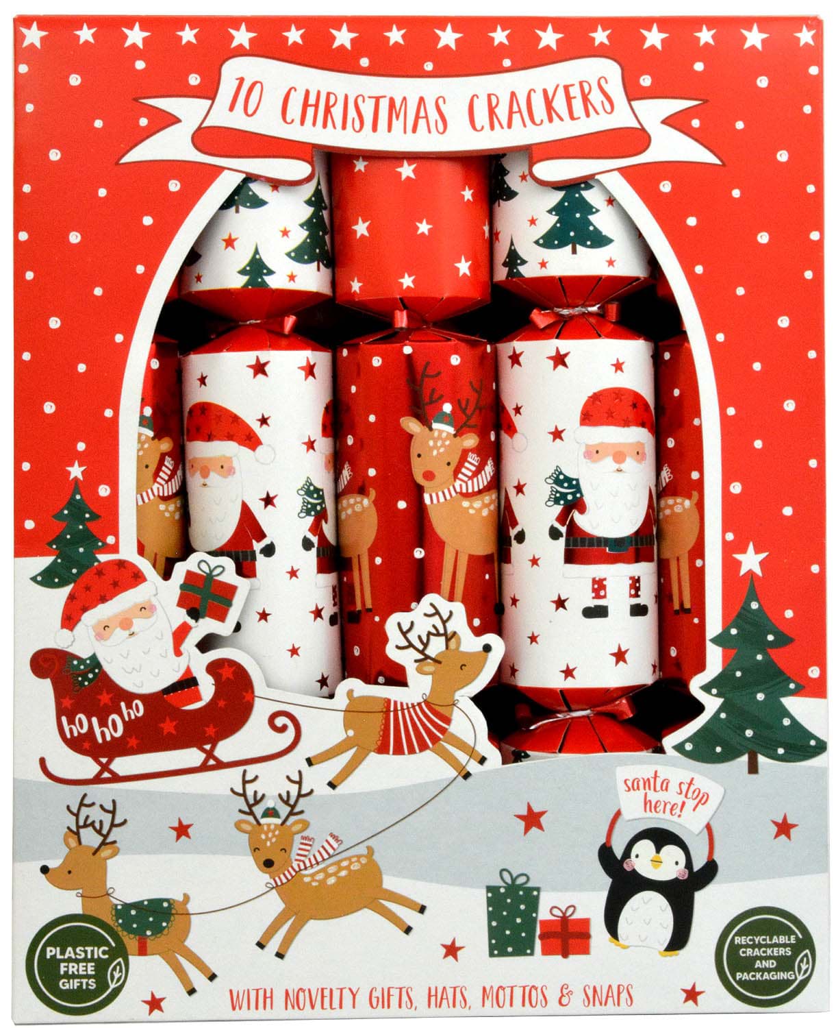 Picture of 10 Family Christmas Crackers Santa
