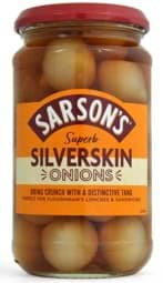 Bild von Sarsons Pickled Silverskin Onions 460g