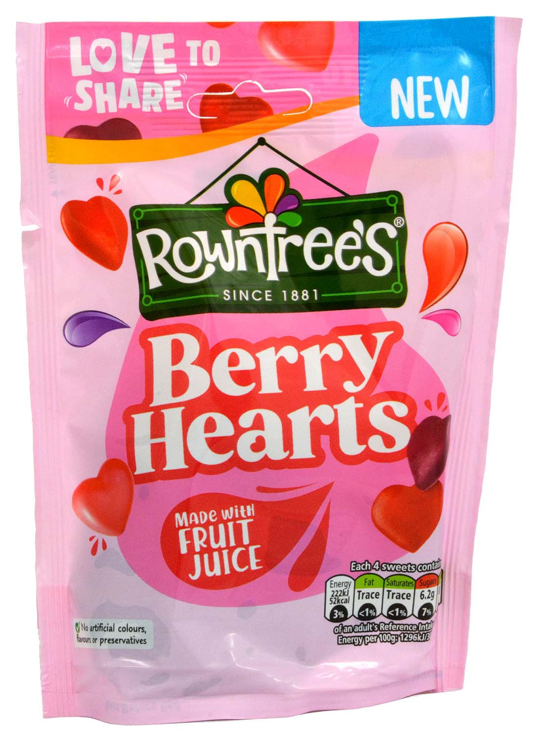 Rowntrees Berry Hearts 115g