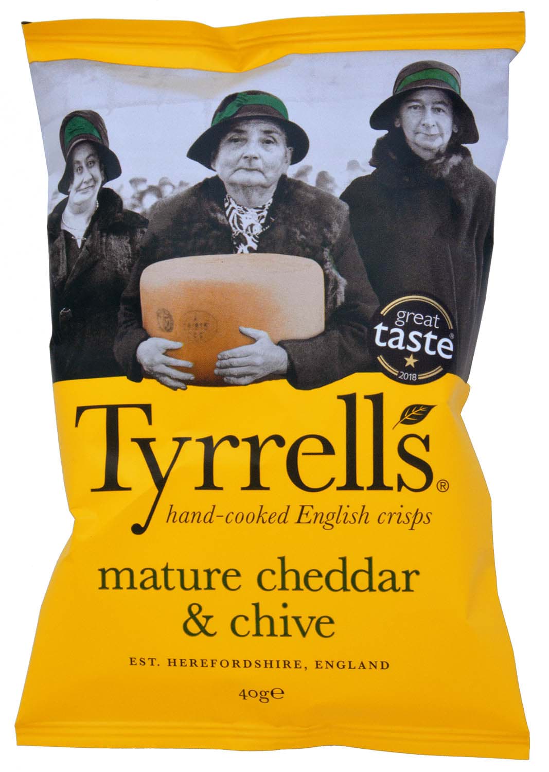 Bild von Tyrrells Mature Cheddar & Chives Potato Chips 40g