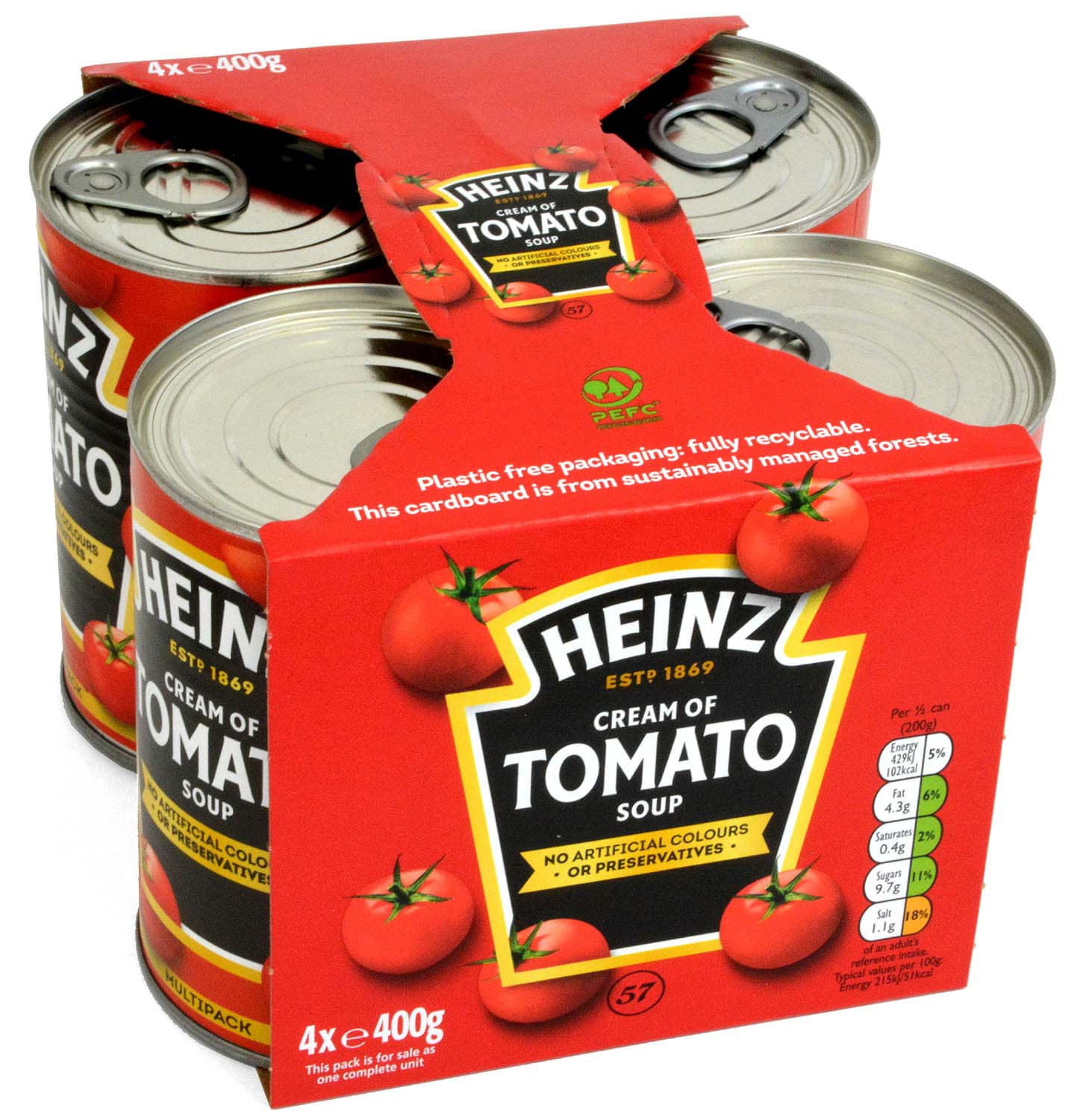 Bild von Heinz Cream of Tomato Soup 4 x 400g - MHD 05/25 Tomatencremesuppe