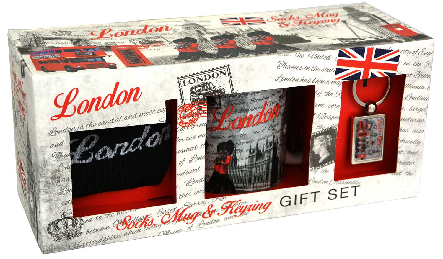 Bild von London Geschenk-Set Socks, Mug & Keyring