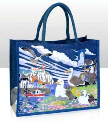 Bild von Seagulls Jute Tote Bag