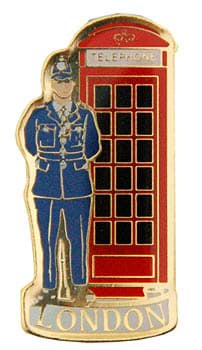 Bild von Policeman with Telephone Box Pin